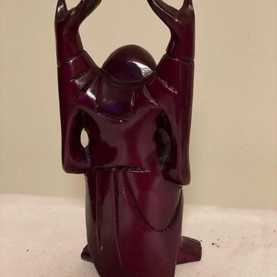 Wooden laughing Buddha