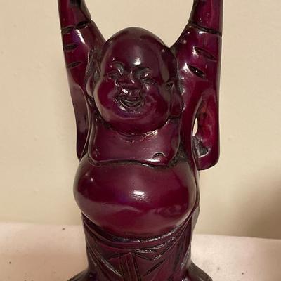 Wooden laughing Buddha
