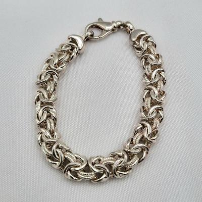 Stamped 925 Milor Italy Byzantine 6.75" Bracelet 19gr