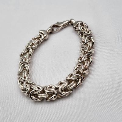 Stamped 925 Milor Italy Byzantine 6.75" Bracelet 19gr