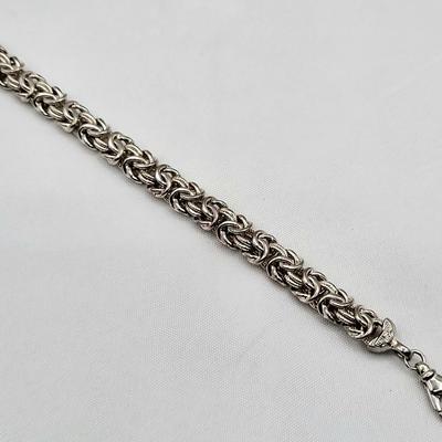 Stamped 925 Milor Italy Byzantine 6.75" Bracelet 19gr