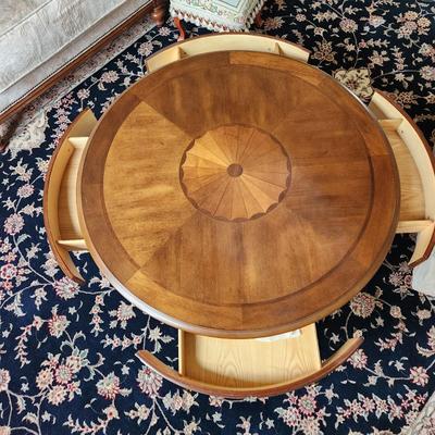 4 Drawer Round Coffee Table 40" x20"