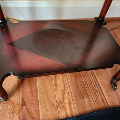 2 Drawer Side Table w Casters 17x12x25