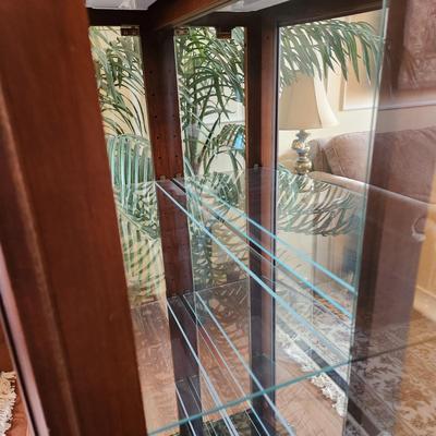 Large Glass Curio Cabinet 33x15x60 Side Doors Adjustable Shelves