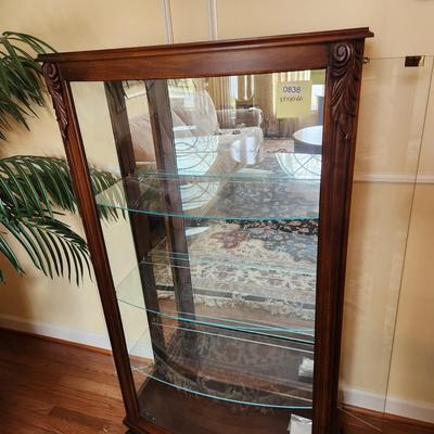Large Glass Curio Cabinet 33x15x60 Side Doors Adjustable Shelves