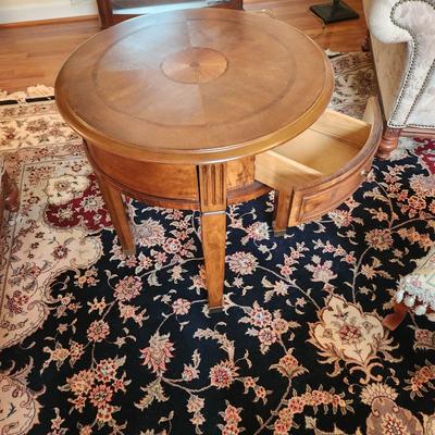 Round Side Table w 1 Drawer 24"Dia x26"H