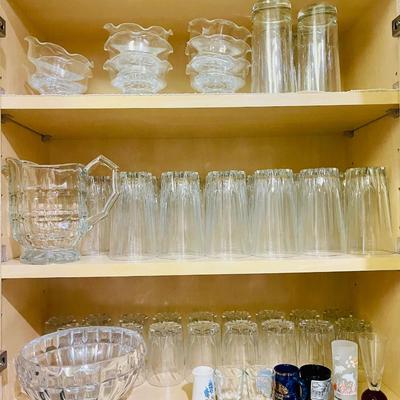 Clear Glass, Crystal, and Shot Glass Lot