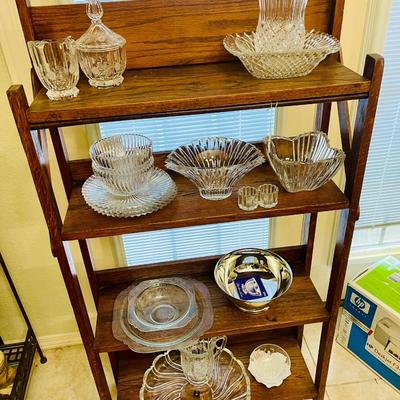 Crystal Shelf w/ Silver bowl Lot