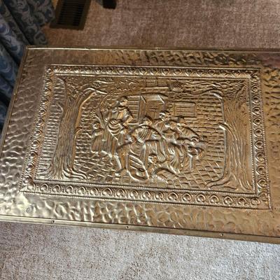 Brass Storage Box Fireplace Log Box 21x14x15