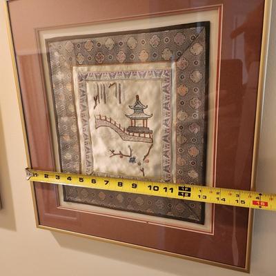 Pair Framed Chinese Silk Embroidery