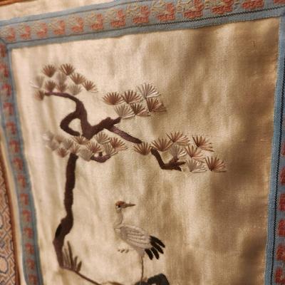 Pair Framed Chinese Silk Embroidery