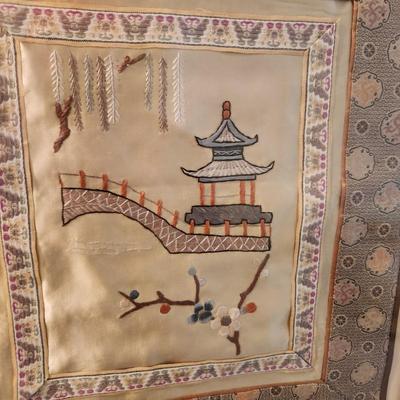 Pair Framed Chinese Silk Embroidery