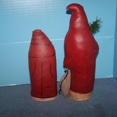 LOT 46 COLLECTABLE OIL CLOTH SANTAS BELSNICKLES SIGNED