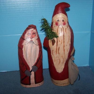 LOT 46 COLLECTABLE OIL CLOTH SANTAS BELSNICKLES SIGNED
