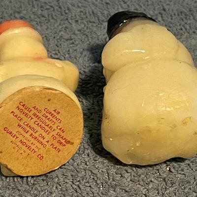 LOT 58 GREAT VINTAGE CHRISTMAS SNOWMAN CANDLES MOSTLY GURLEY