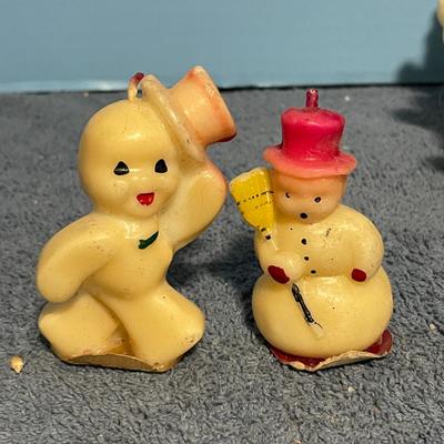 LOT 58 GREAT VINTAGE CHRISTMAS SNOWMAN CANDLES MOSTLY GURLEY