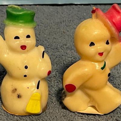 LOT 58 GREAT VINTAGE CHRISTMAS SNOWMAN CANDLES MOSTLY GURLEY