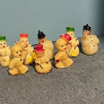 LOT 58 GREAT VINTAGE CHRISTMAS SNOWMAN CANDLES MOSTLY GURLEY