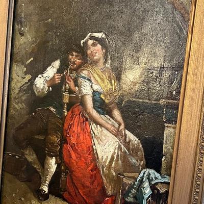 Peluso (Francesco, 1836-1916) Oil Painting (oil on canvas)- Signed by Artist (est value $300-$500)
