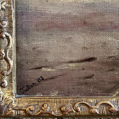 19th Century (Judson 1883) Oil Painting- English Shore Scenery- Signed by Artist (est value $300-$500)