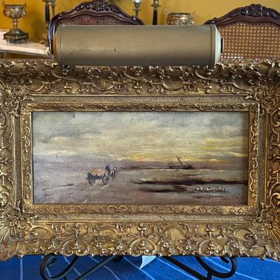 19th Century (Judson 1883) Oil Painting- English Shore Scenery- Signed by Artist (est value $300-$500)