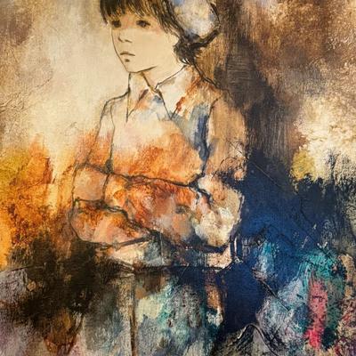 Mid-Century American Oil Painting (Richard Shepard, 1926-2000)- Boy Wearing a Newsboy Cap- Signed by Artist (est value $80-$100)
