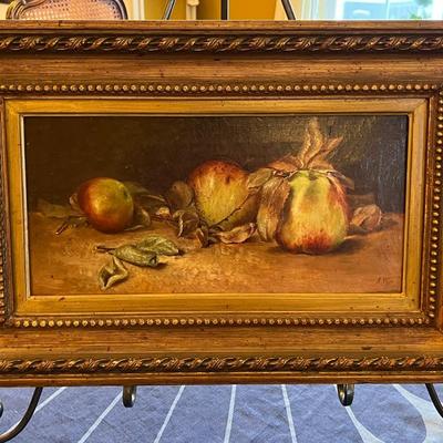 Still Life Oil Painting (A.W. Darby, 1844-1916))- Signed by Artist (est value $100-$200)
