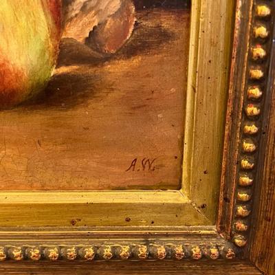 Still Life Oil Painting (A.W. Darby, 1844-1916))- Signed by Artist (est value $100-$200)