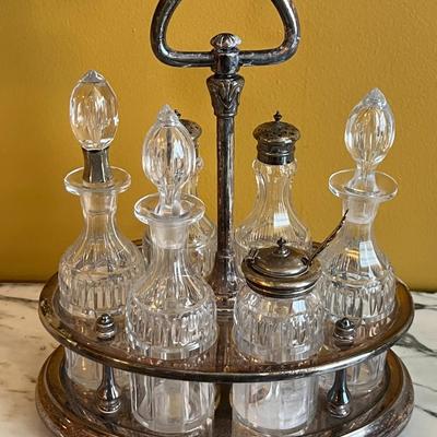 Antique Silverplate Cruet Set