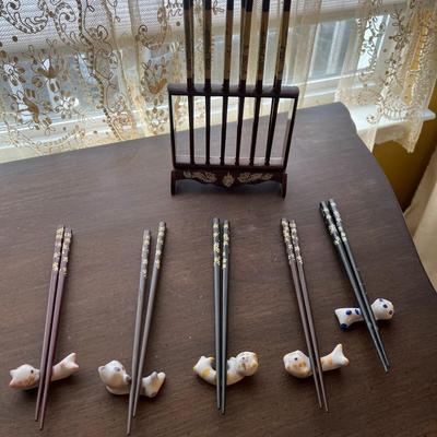 Ornate Chinese Chopsticks Lot