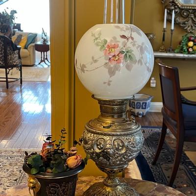 Antique Brass Oil Lamp