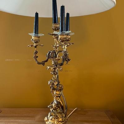 Antique 19th Century Candelabra Converted to Lamp
