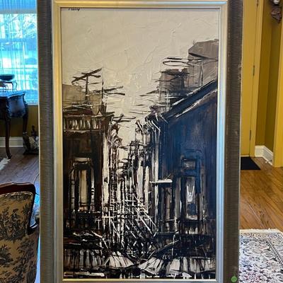 Vintage Mid-Century Modern Abstract Painting-Signed by Artist
