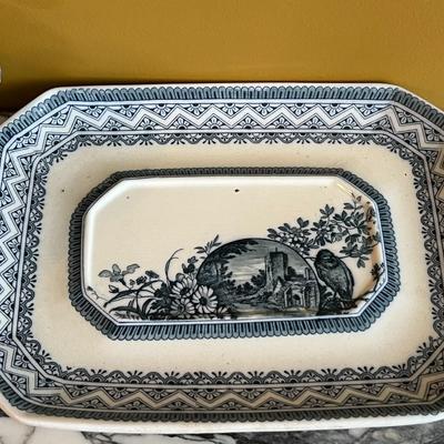 Wedgwood Blue Transfer Soup Tureen with Under Plate