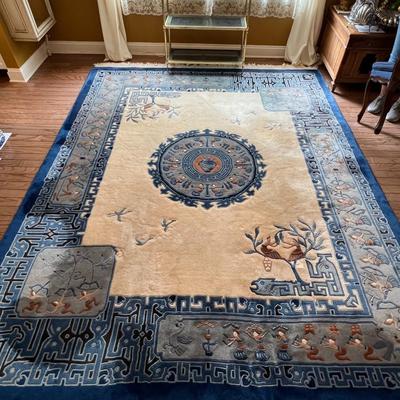 Art Deco Chinese Woven Wool Rug- 8ft x 10.5ft
