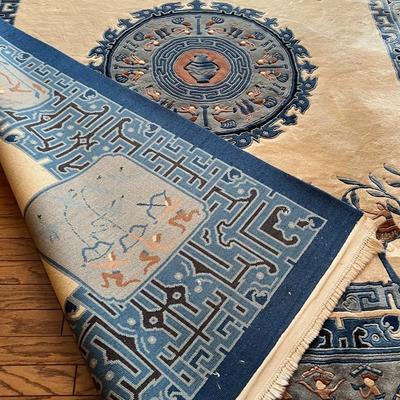 Art Deco Chinese Woven Wool Rug- 8ft x 10.5ft