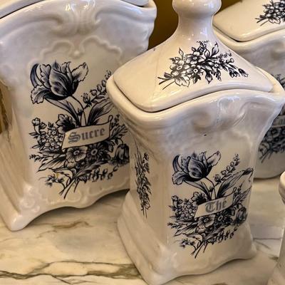 5 Delft Earthenware Jars