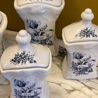 5 Delft Earthenware Jars