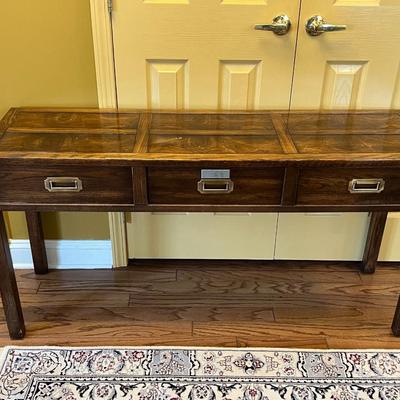 Vintage Military Campaign Style Console Table
