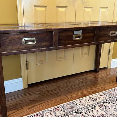 Vintage Military Campaign Style Console Table