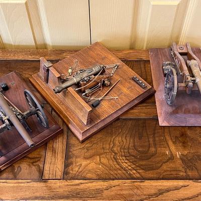 Vintage Brass Model Cannons Displays