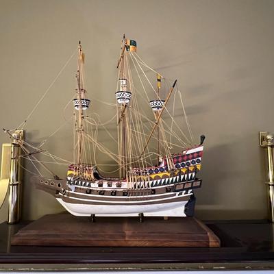 Handmade and Painted Wooden Ship