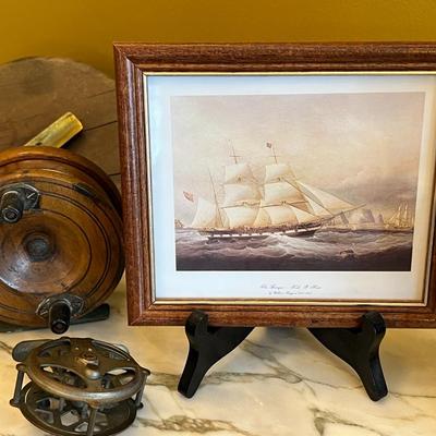 Antique Brass Surveying Instrument with Wood Carrying Box Lot