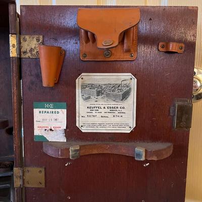 Antique Brass Surveying Instrument with Wood Carrying Box Lot