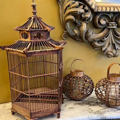 Wood Bird Cage Décor Lot