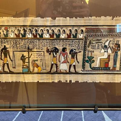 Hand Painted Egyptian Papyrus- Hieroglyphs