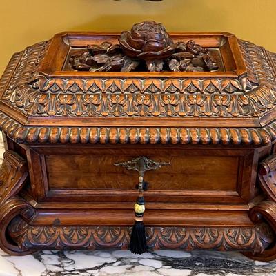 Ornate Carved Wood Chest