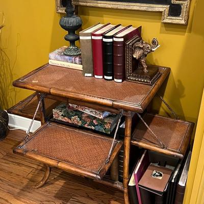 Vintage English Bamboo Tea Table- contents NOT included