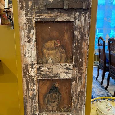 Repurposed Shutter Rooster Décor Lot