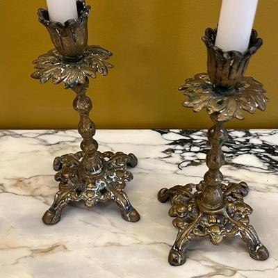 Antique Brass Candle Sticks